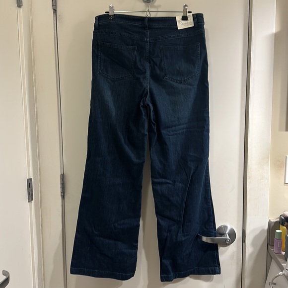 J. Jill Indigo Night Wash Dark Blue Jeans Full Leg Smooth Fit Sz 12 - Picture 5 of 6